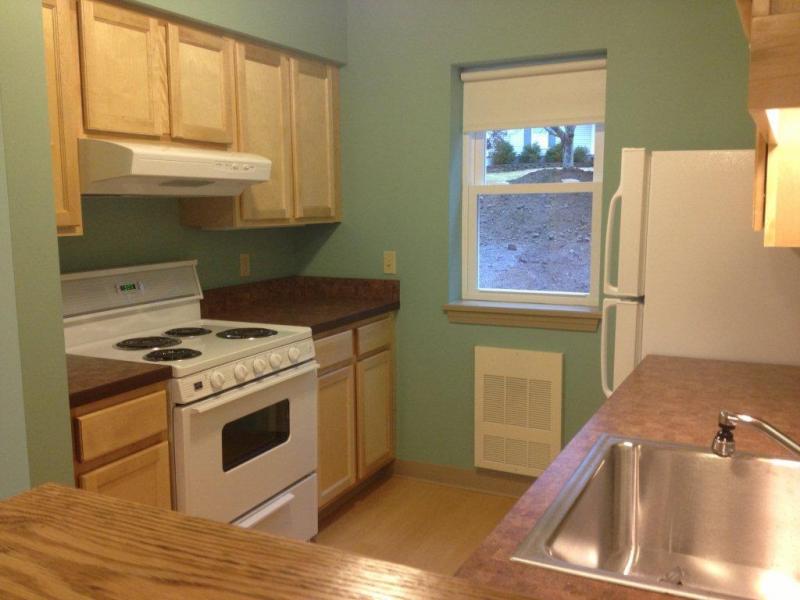 New Energy Star appliances shine in this kitchen in a one bedroom apartment at Campbell Creek Village. LISA KRISTOFF/Boothbay Register